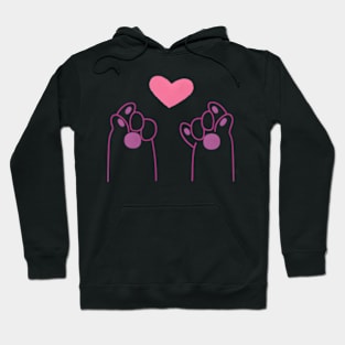 Korean Finger He Love Sign Paw For Cat Owners Hoodie